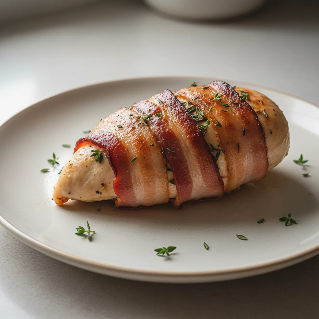 Bacon-Wrapped Chicken with Garlic and Thyme