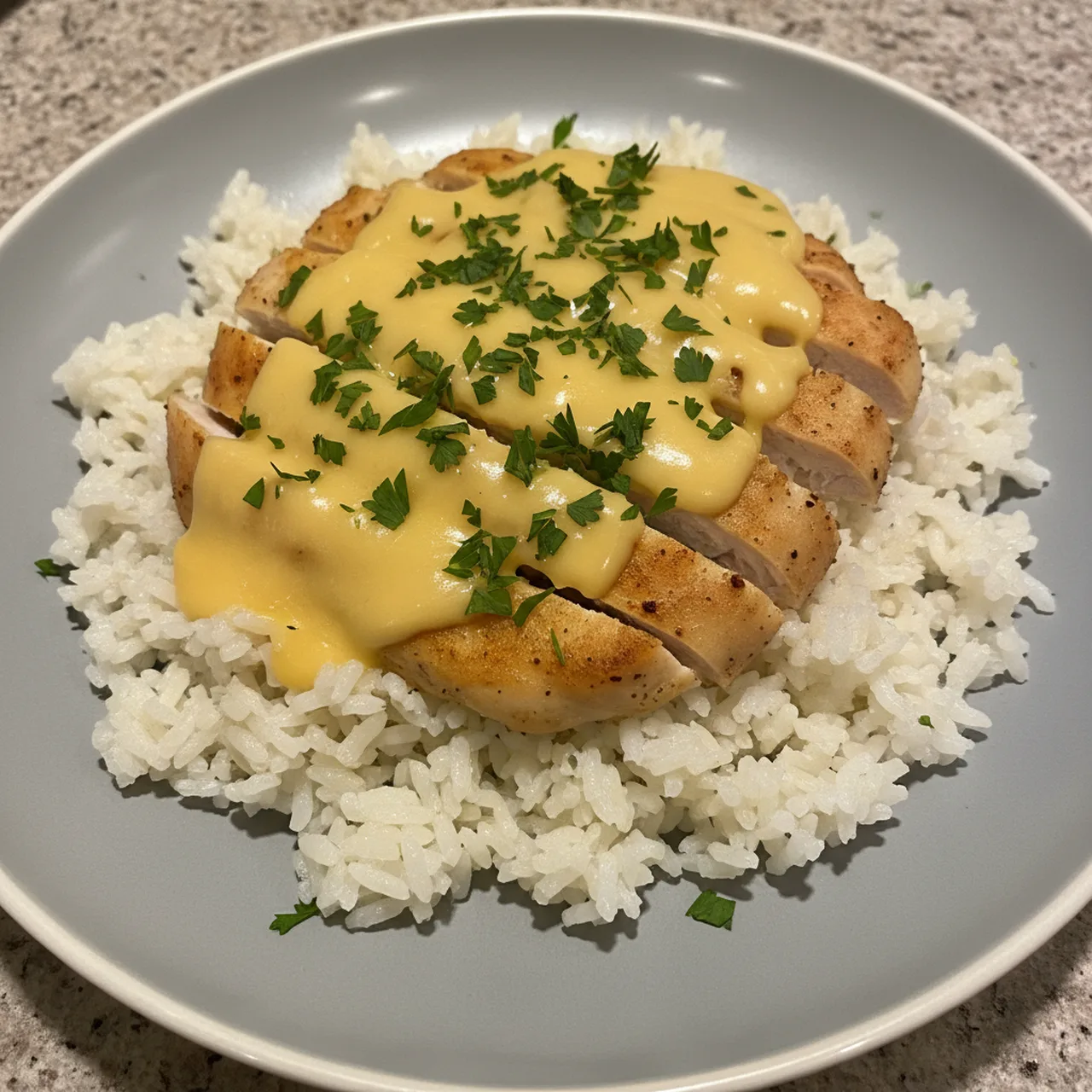 Cheesy Angel Chicken and Rice