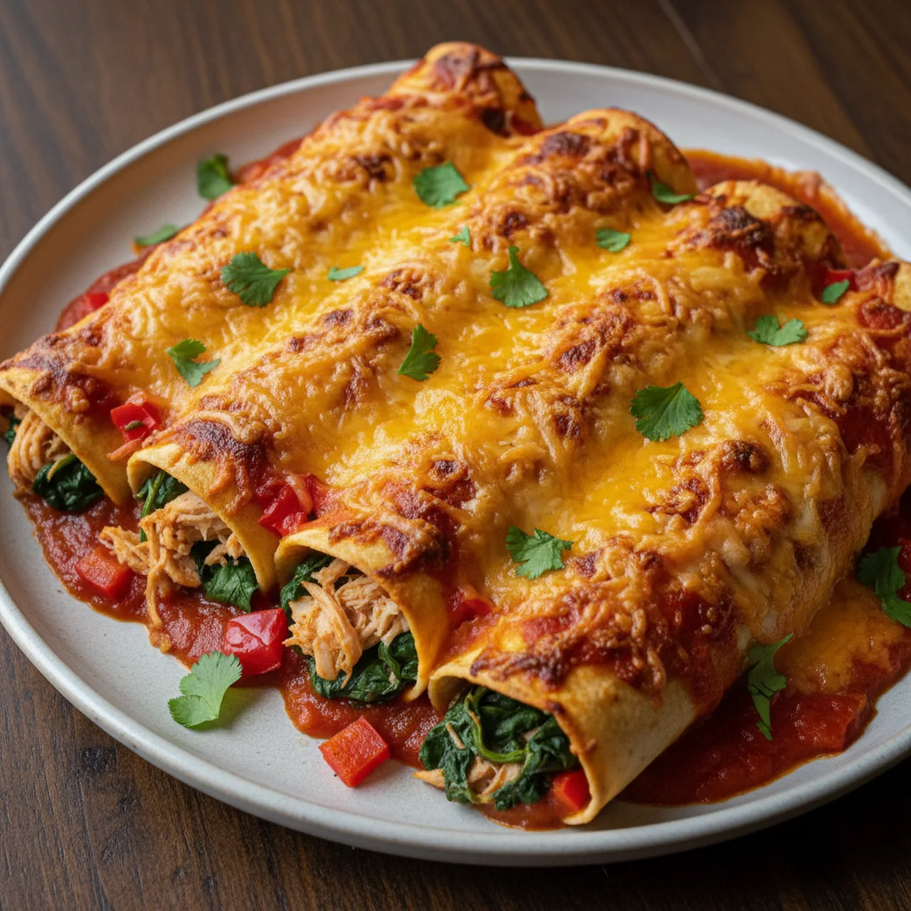 Chicken and Spinach Enchiladas