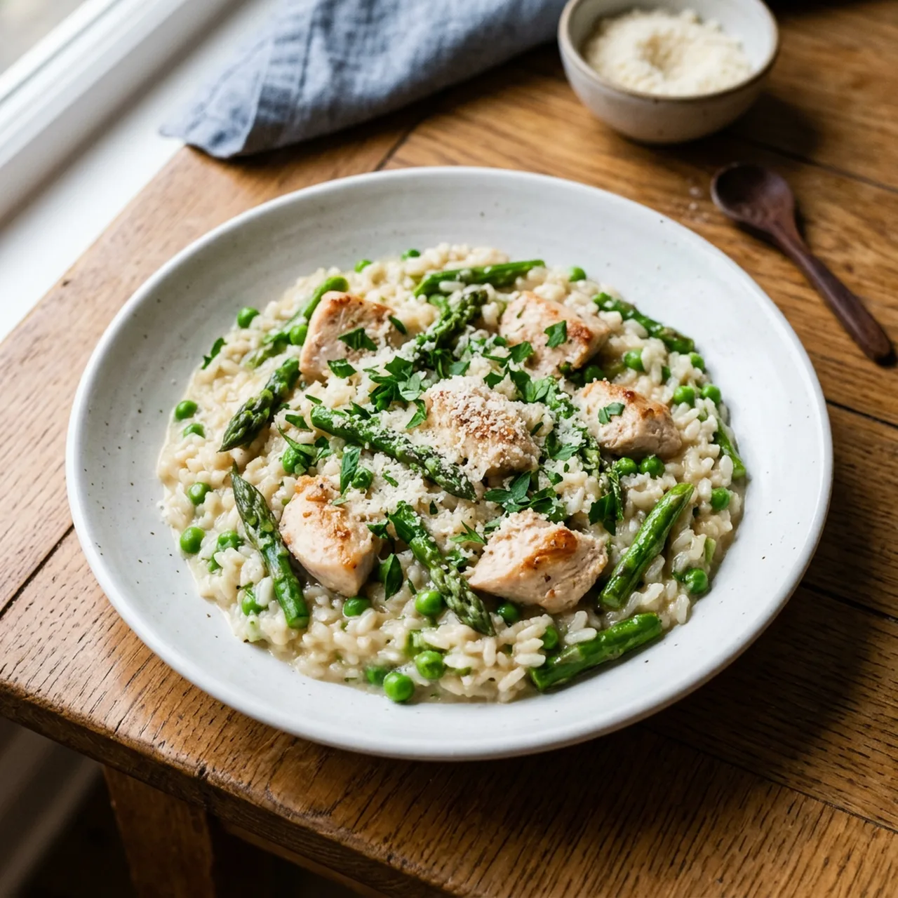 Chicken and Spring Greens Risotto