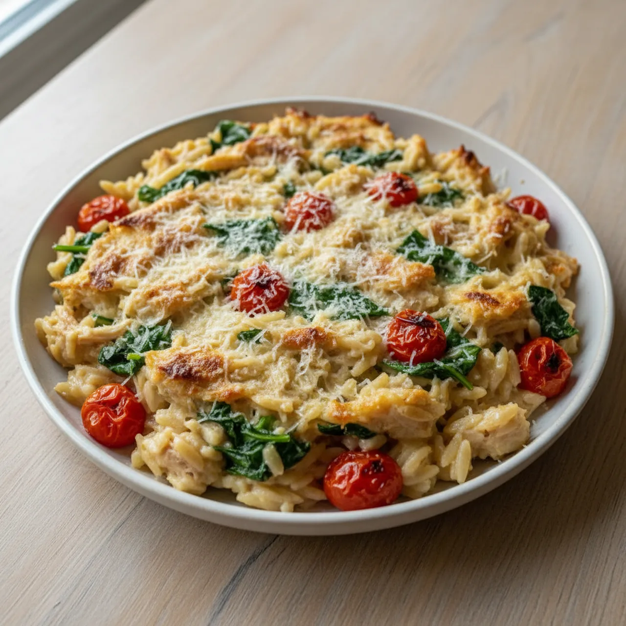 Creamy Chicken & Orzo One-Pan Bake