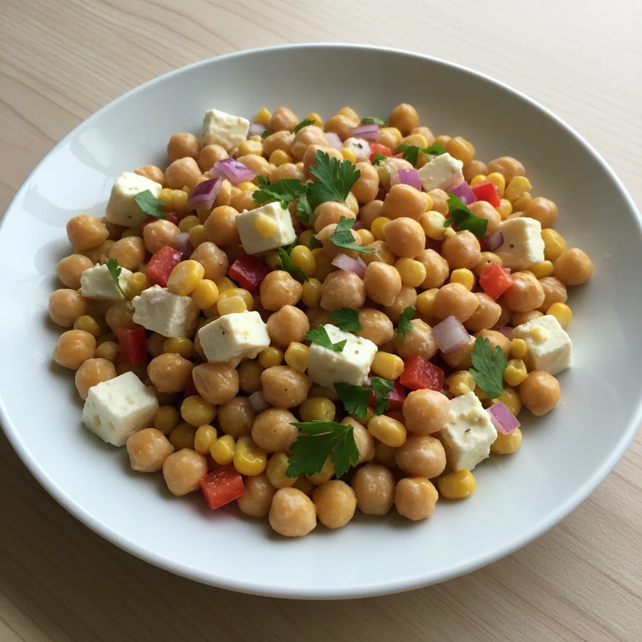 Creamy Chickpea & Sweetcorn Salad