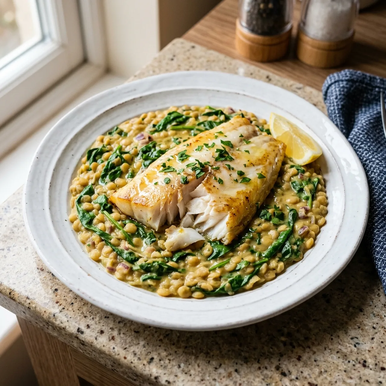 Creamy Lentils with Smoked Haddock