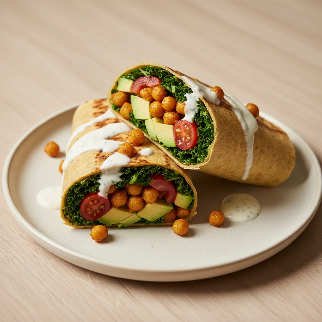 Crispy Chickpea & Kale Delight Wrap
