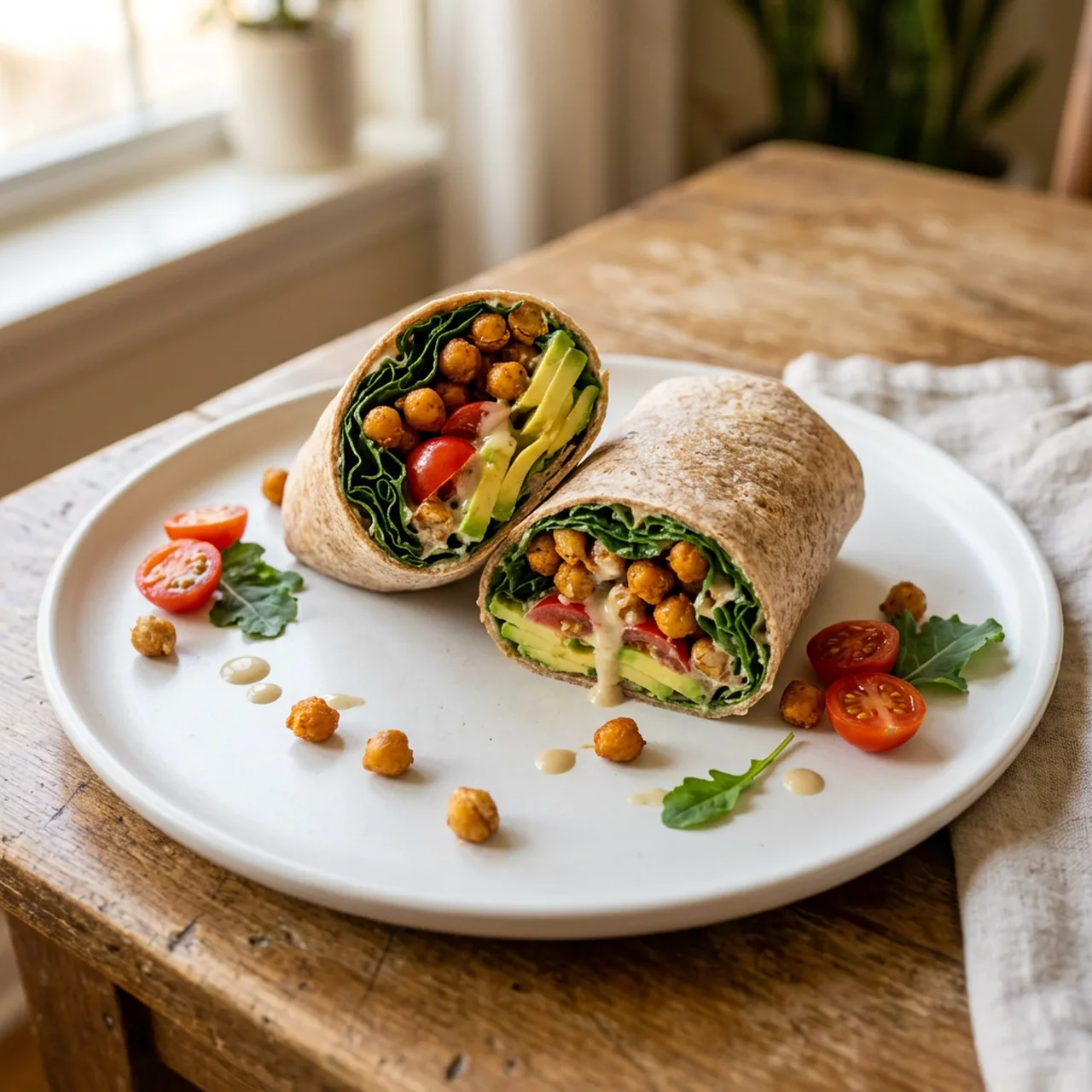 Crispy Chickpea & Kale Delight Wrap