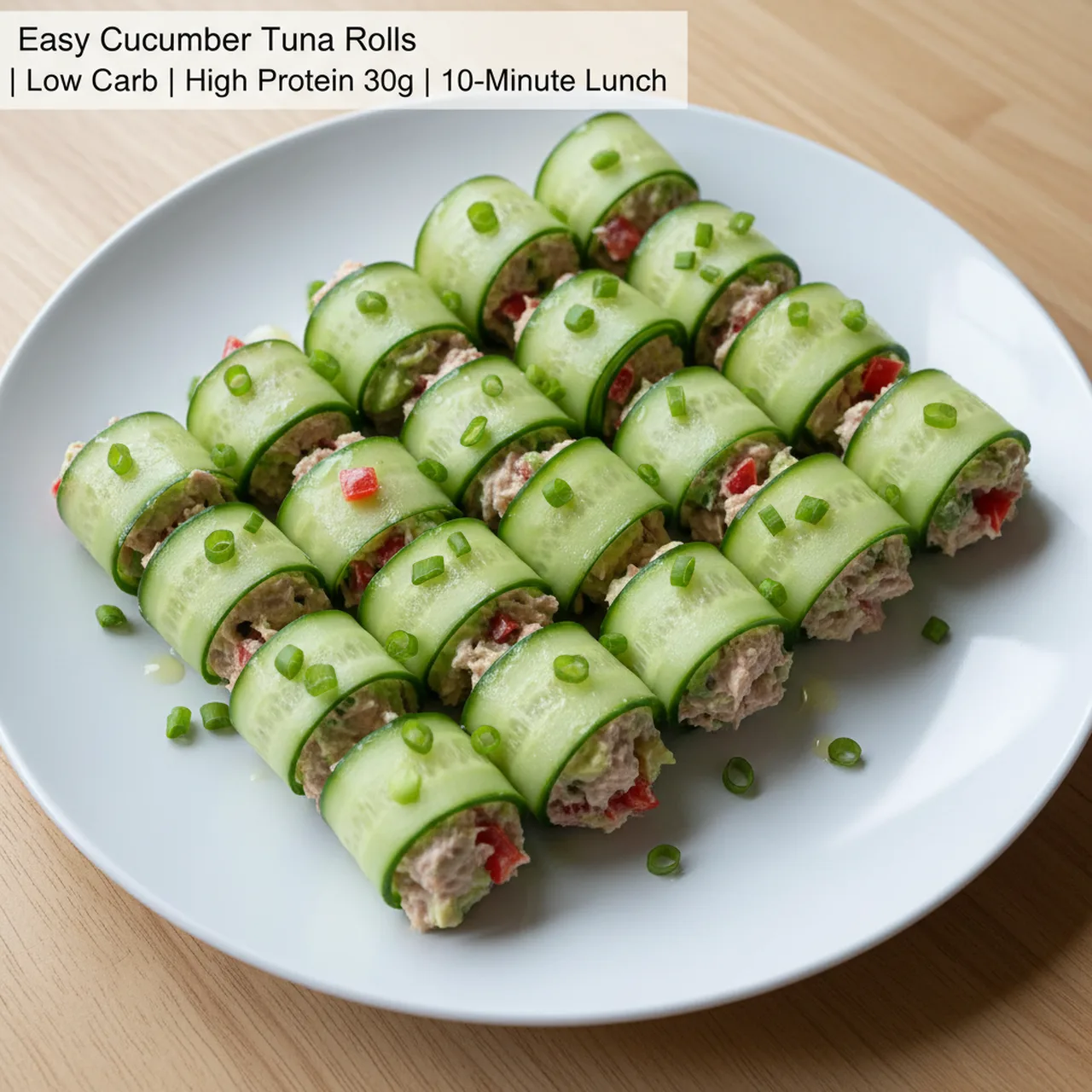 Easy Cucumber Tuna Rolls| Low Carb | High Protein 30g | 10-Minute Lunch