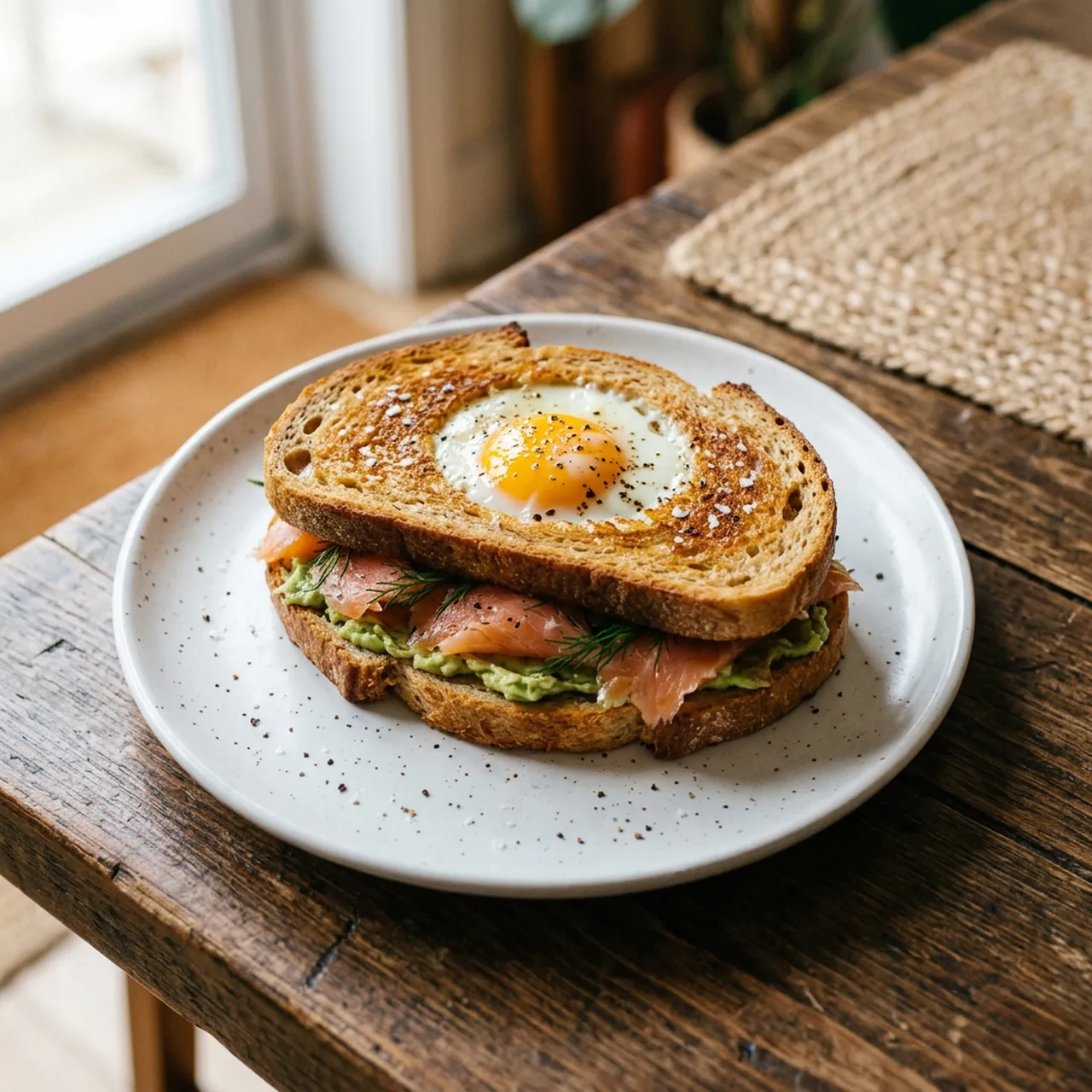 Egg and Smoked Salmon Toastie