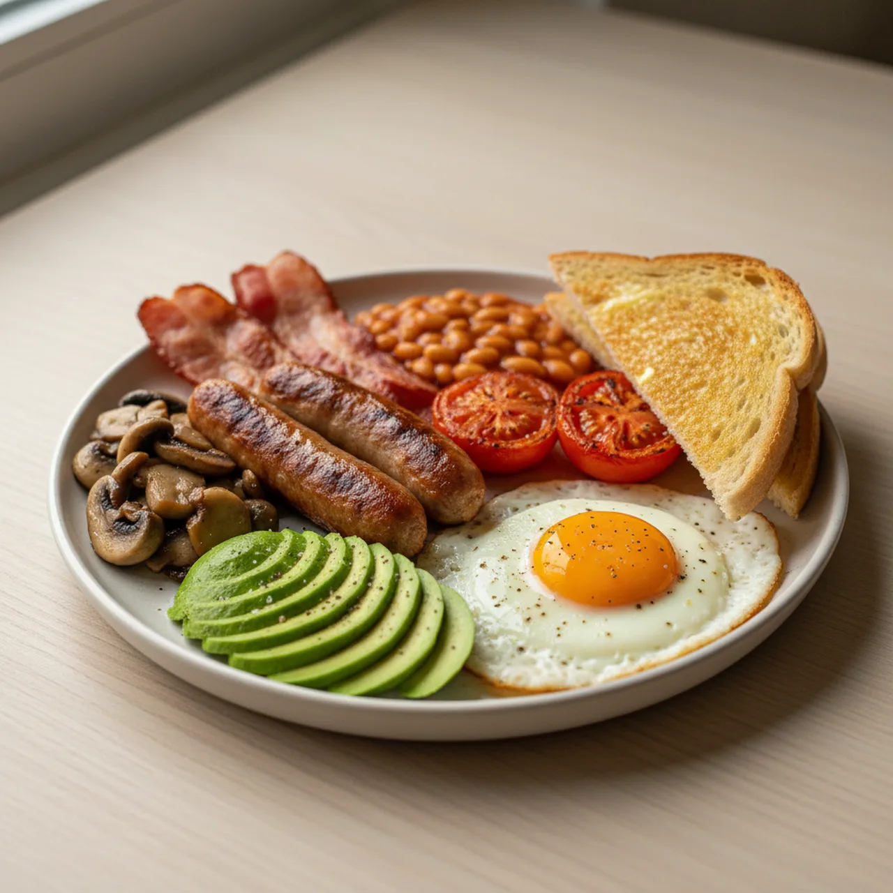 Full English Breakfast with Avocado