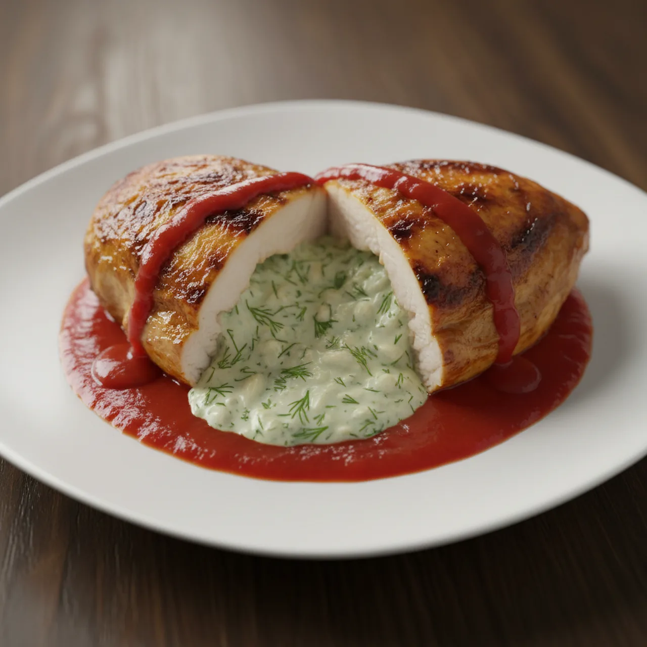 Garlic Dill Cream Cheese Stuffed Chicken