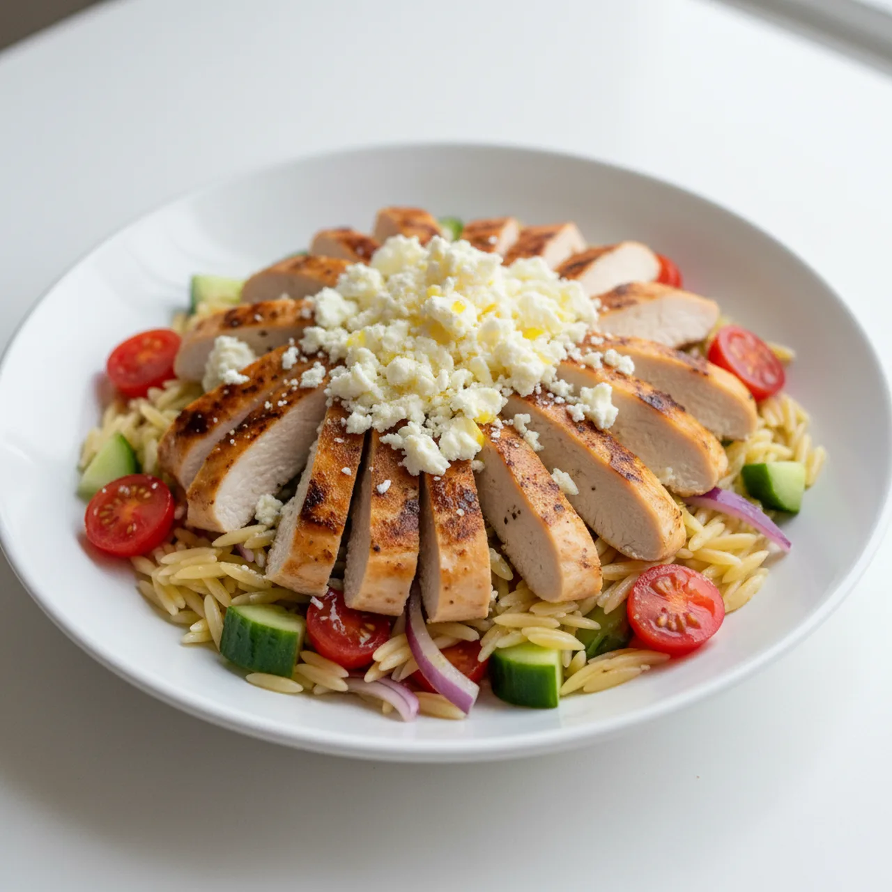 Greek Chicken Orzo Salad