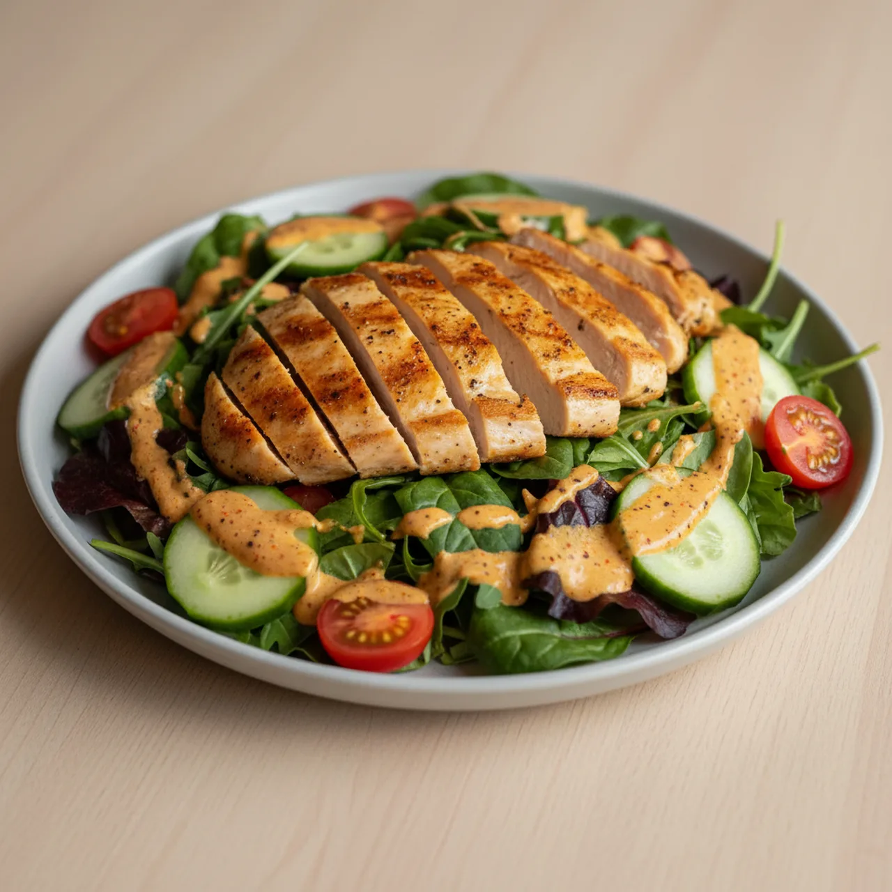 Grilled Cajun Chicken Salad with Creamy Cajun Dressing