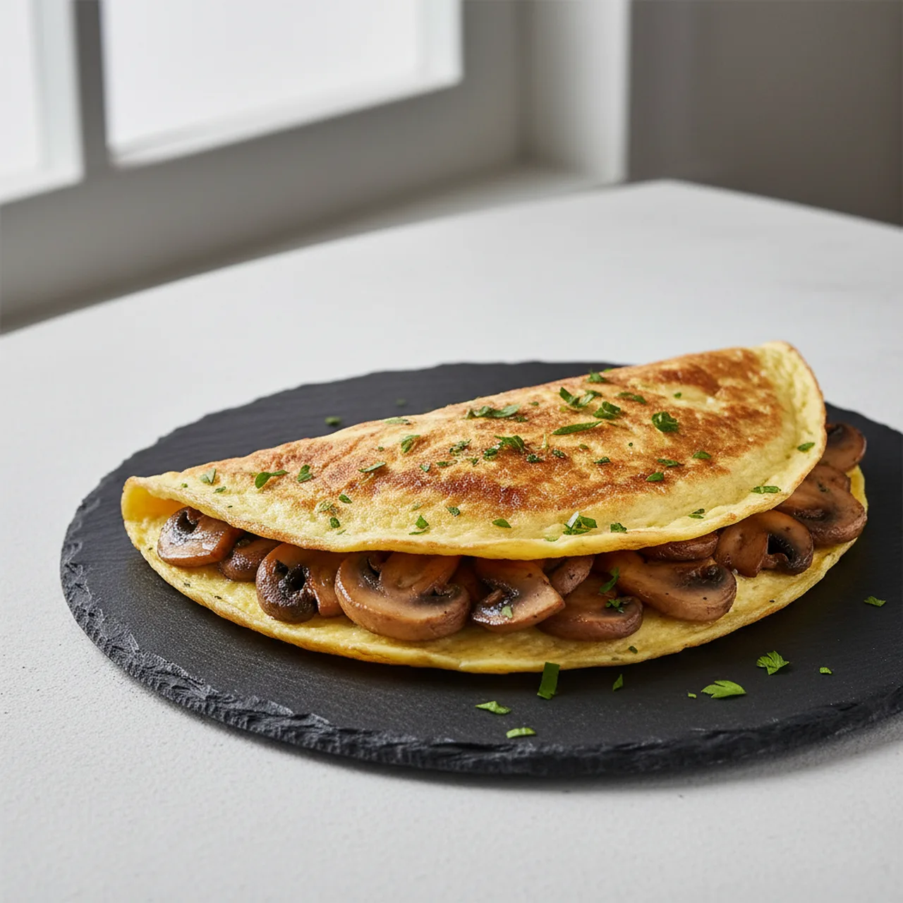 Grilled Mushroom Omelette
