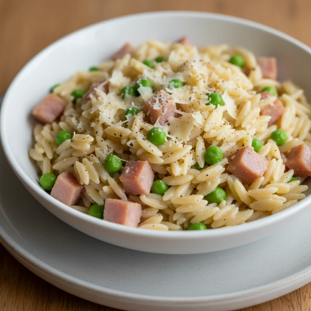 Ham and Pea Orzo