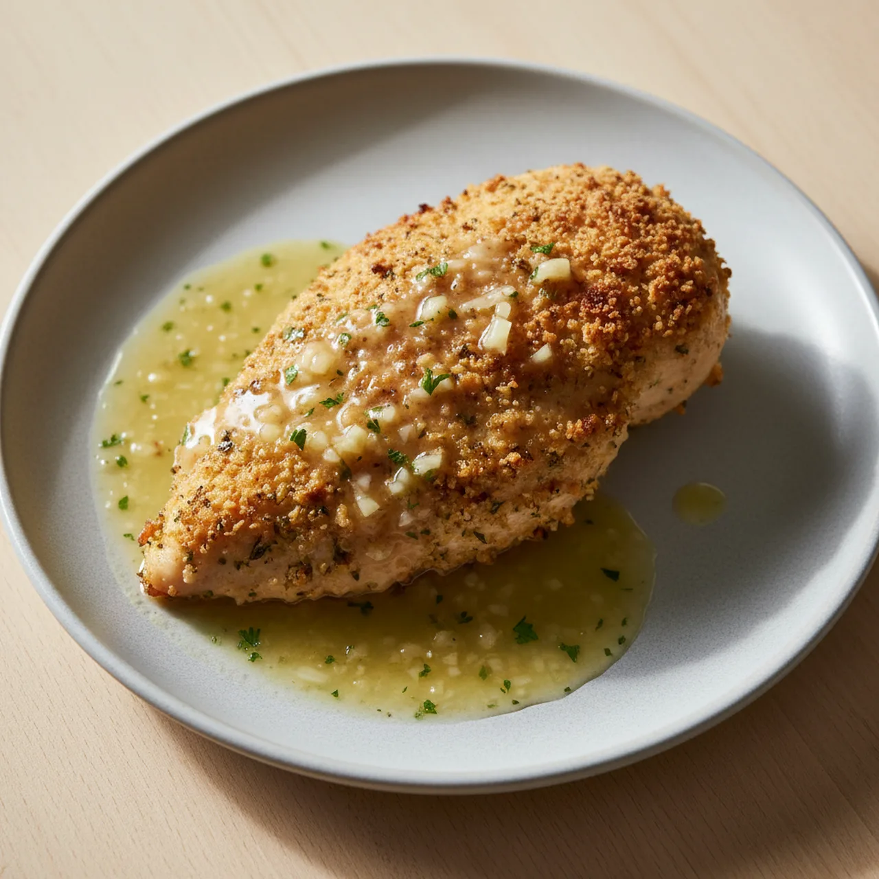 Herb-Crusted Chicken with Lemon Butter Sauce