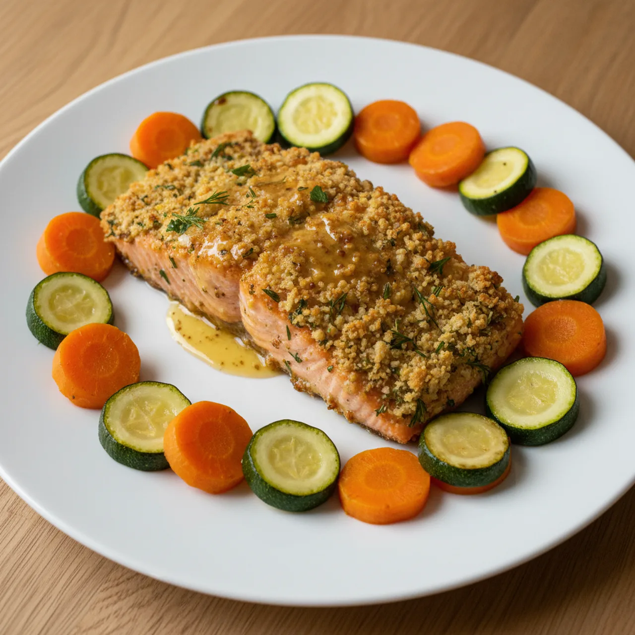 Herb-Crusted Salmon with Honey-Mustard Glaze