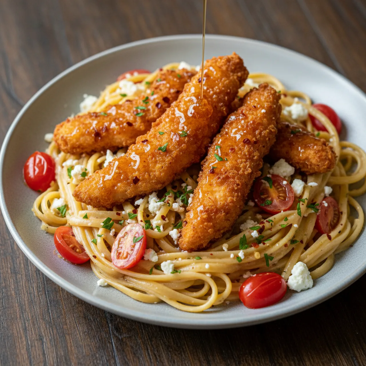 Hot Honey Cripsy Chicken Linguine