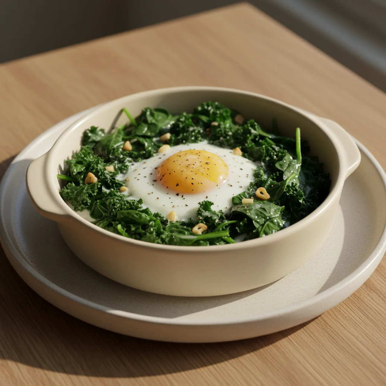 Keto Baked Eggs and Greens