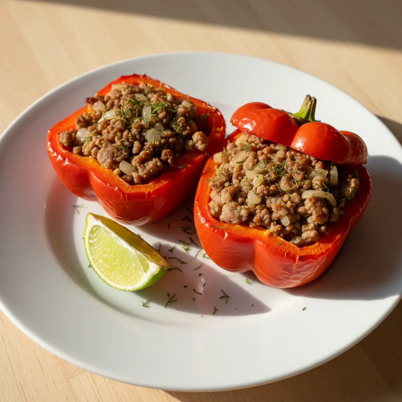 Lamb and Lime Stuffed Peppers
