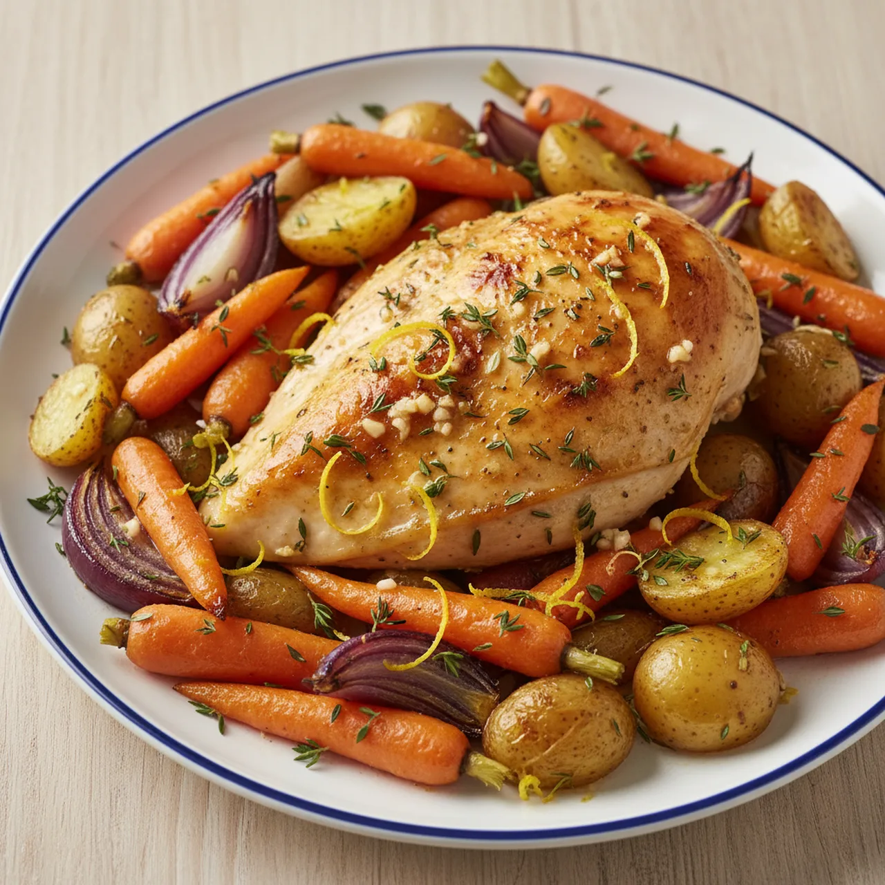 Lemon Herb Roasted Chicken with Vegetables