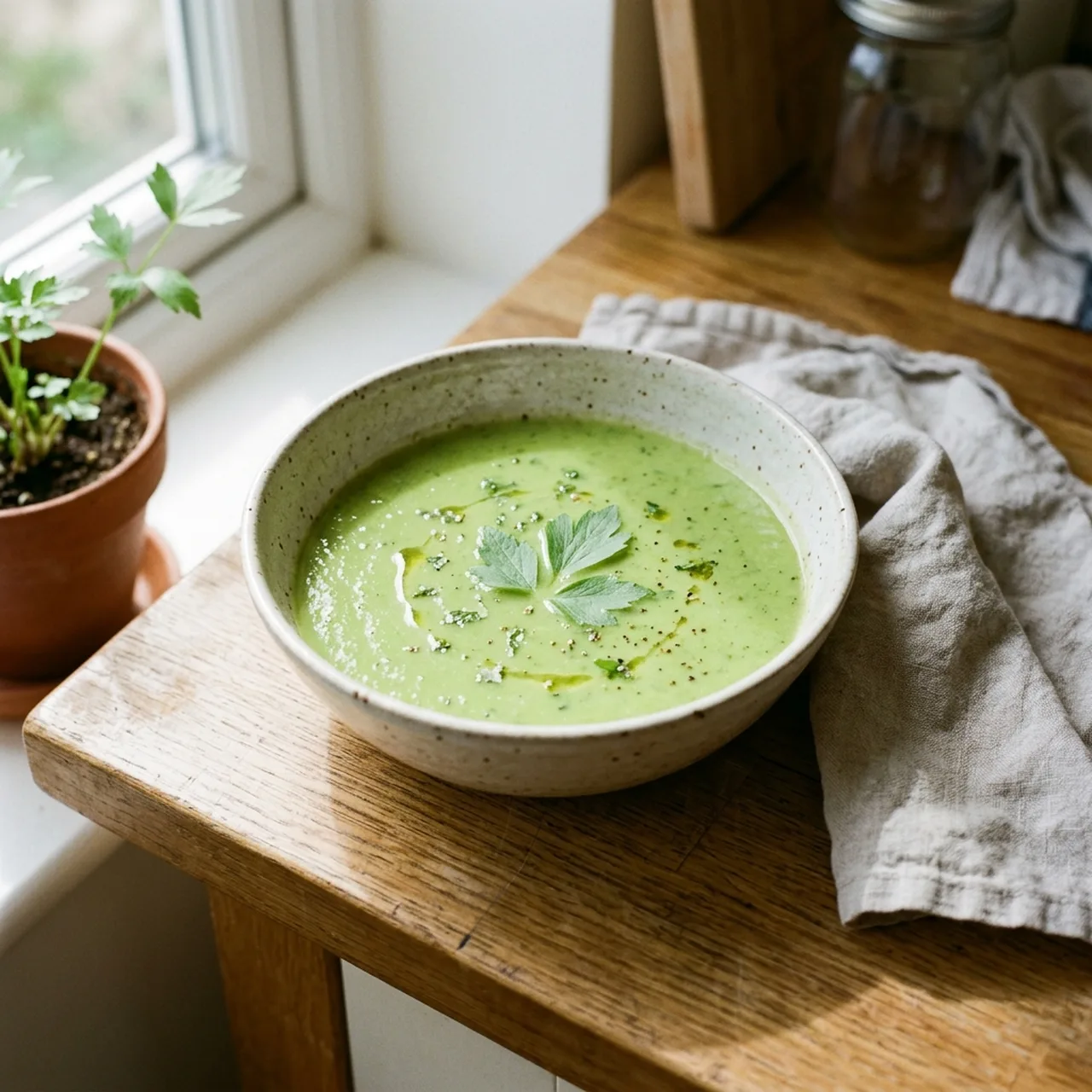 Lettuce and Lovage Soup
