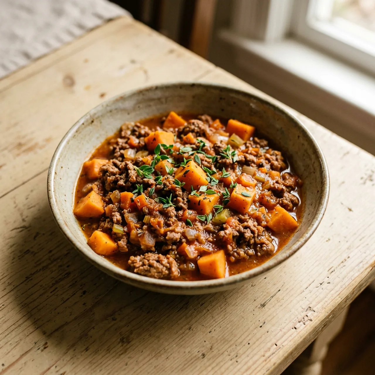 Minced Beef and Sweet Potato Stew