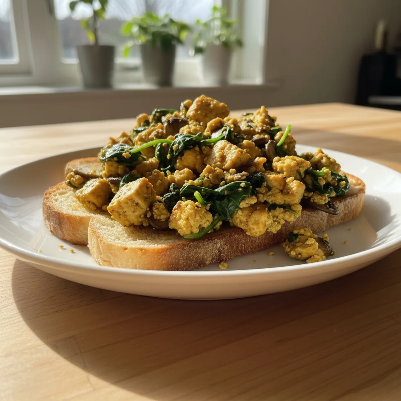 Mushroom & Spinach Tofu Scramble