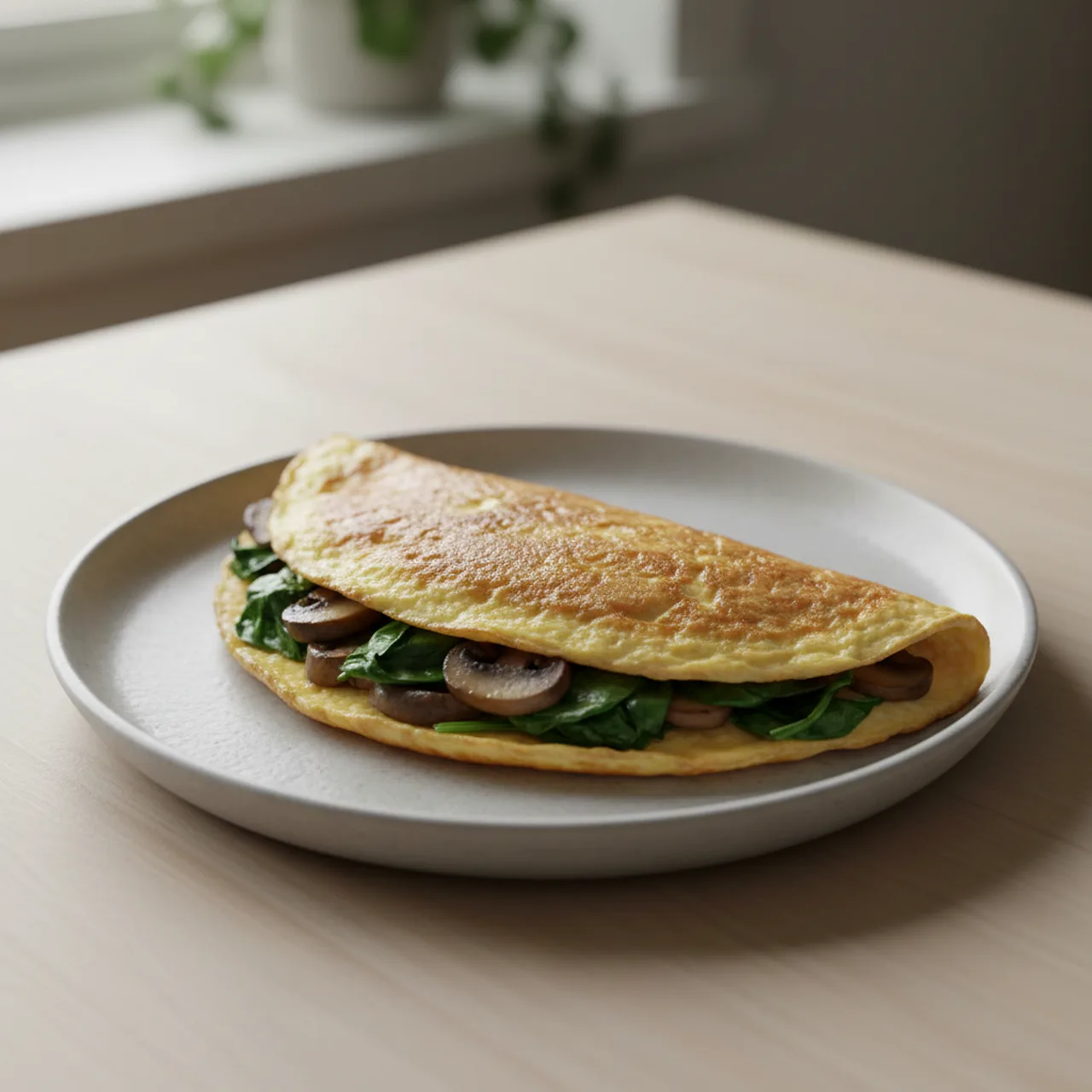 Mushroom and Spinach Omelette