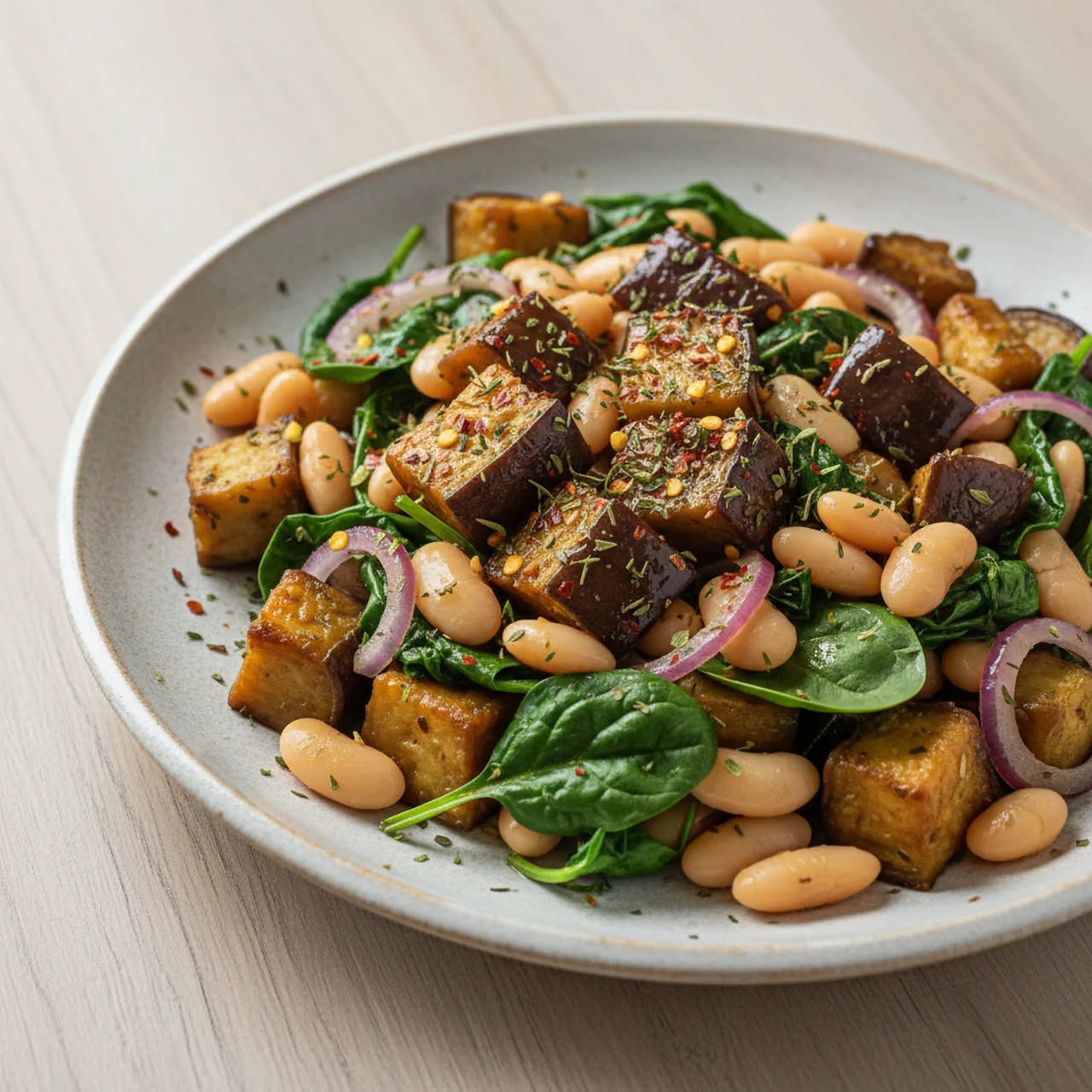 One-Pan Mediterranean Aubergine & Bean Medley