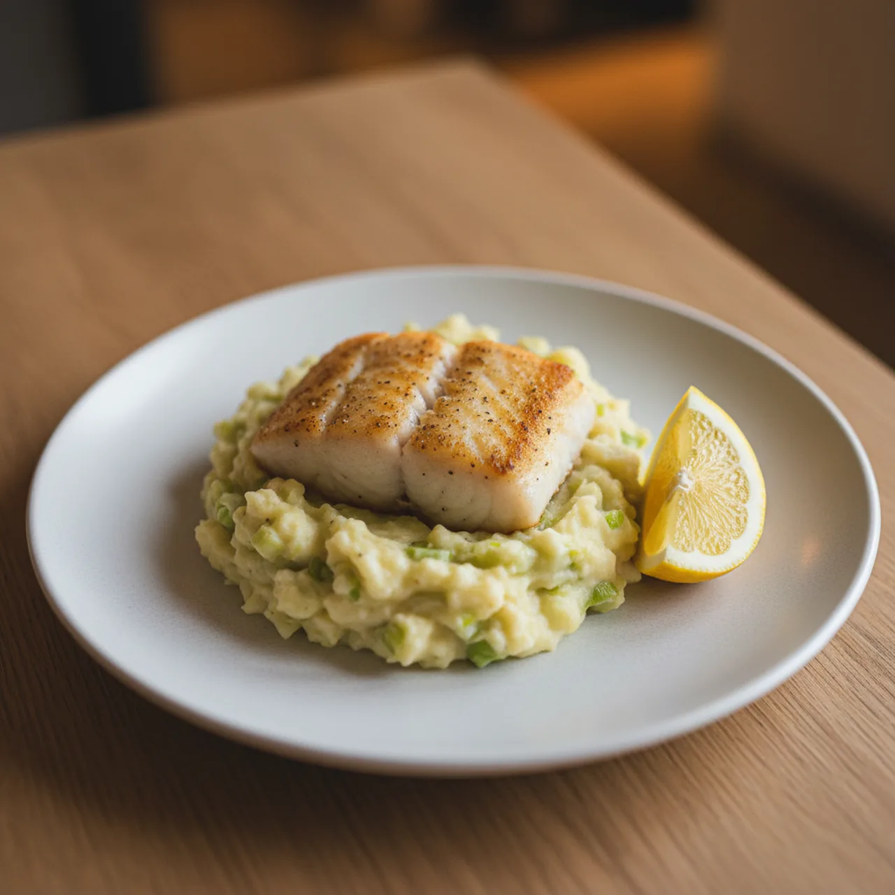 Pan-Fried Cod with Leek and Potato Mash