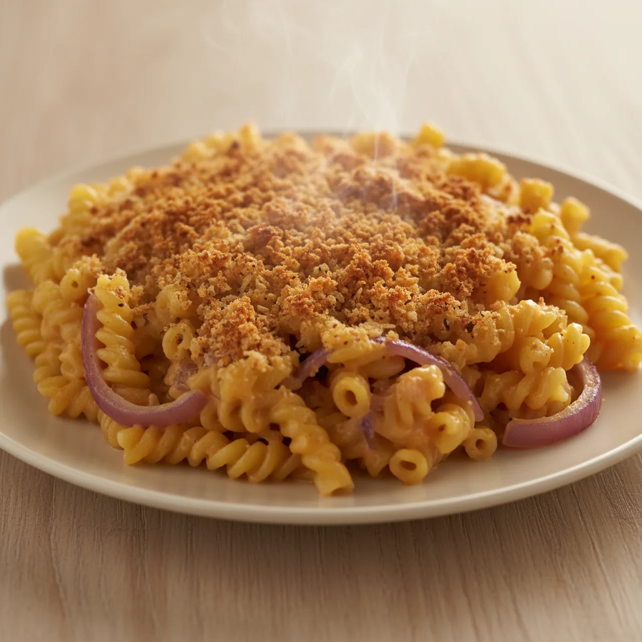 Red Onion and Macaroni Gratin