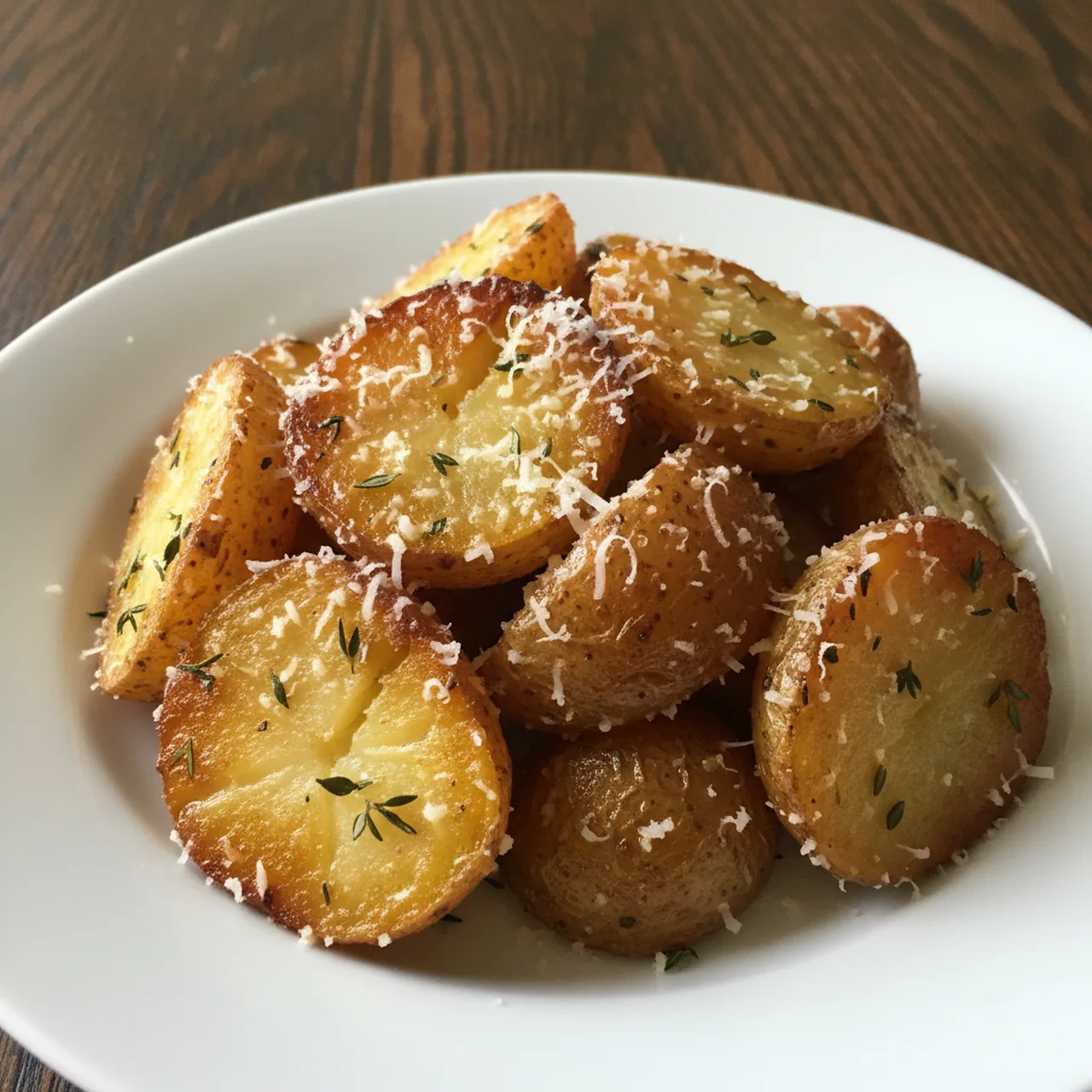 Roasted Garlic Butter Parmesan Potatoes
