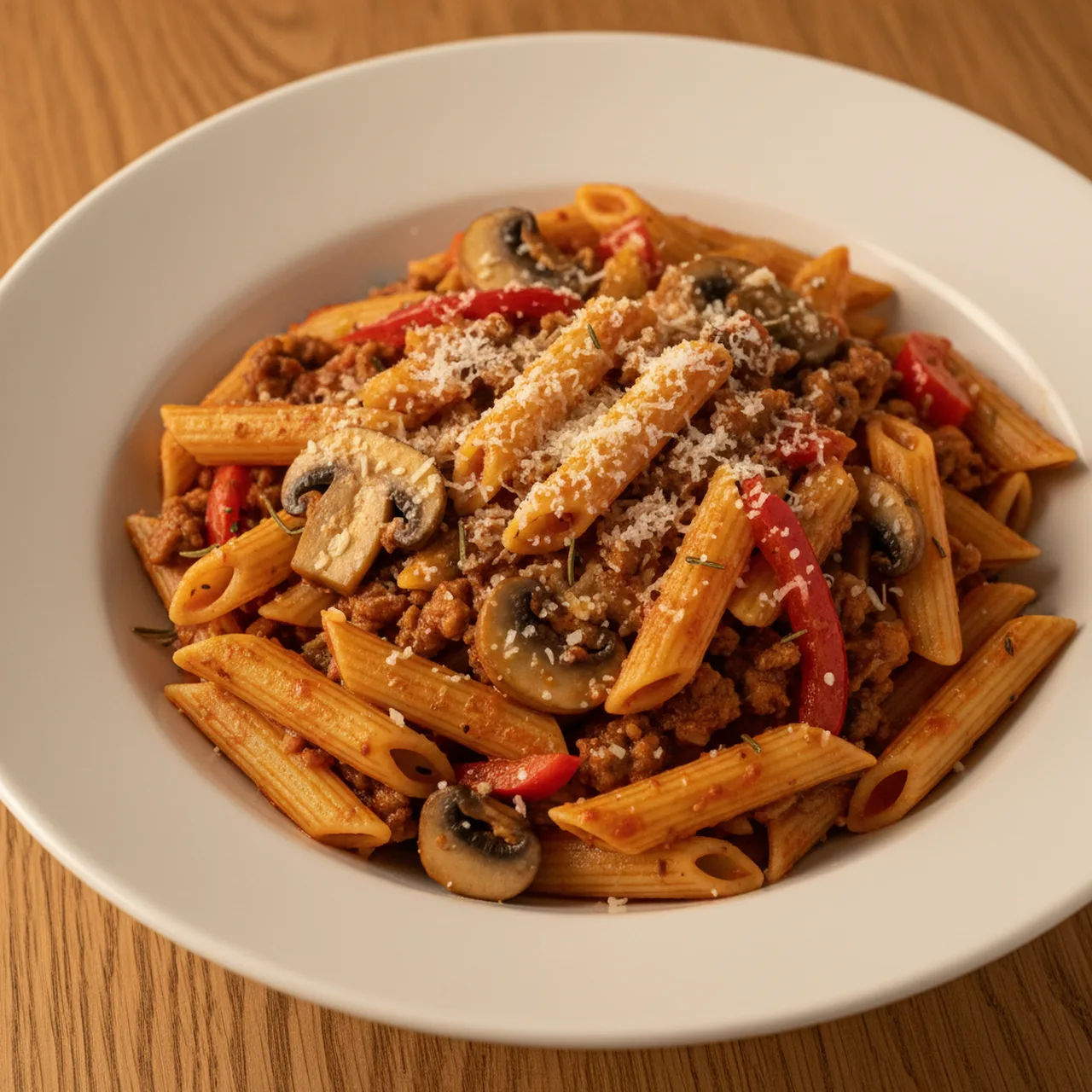 Rosemary Lamb and Mushroom Penne