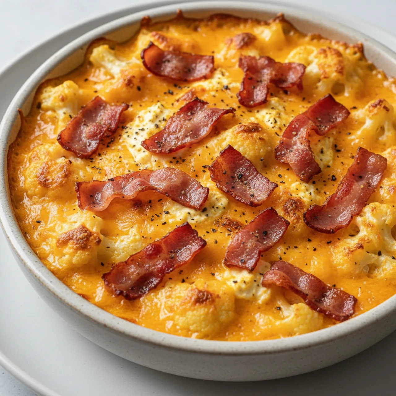 Rustic Cauliflower Cheese with Bacon