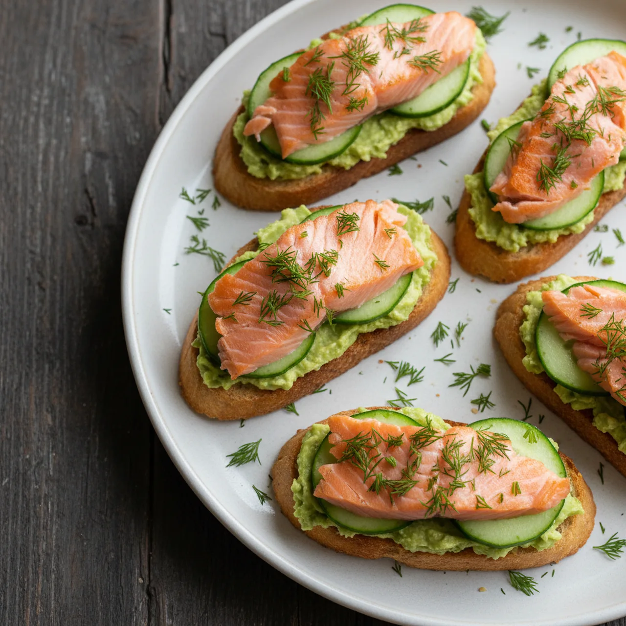 Salmon Cucumber Tartines