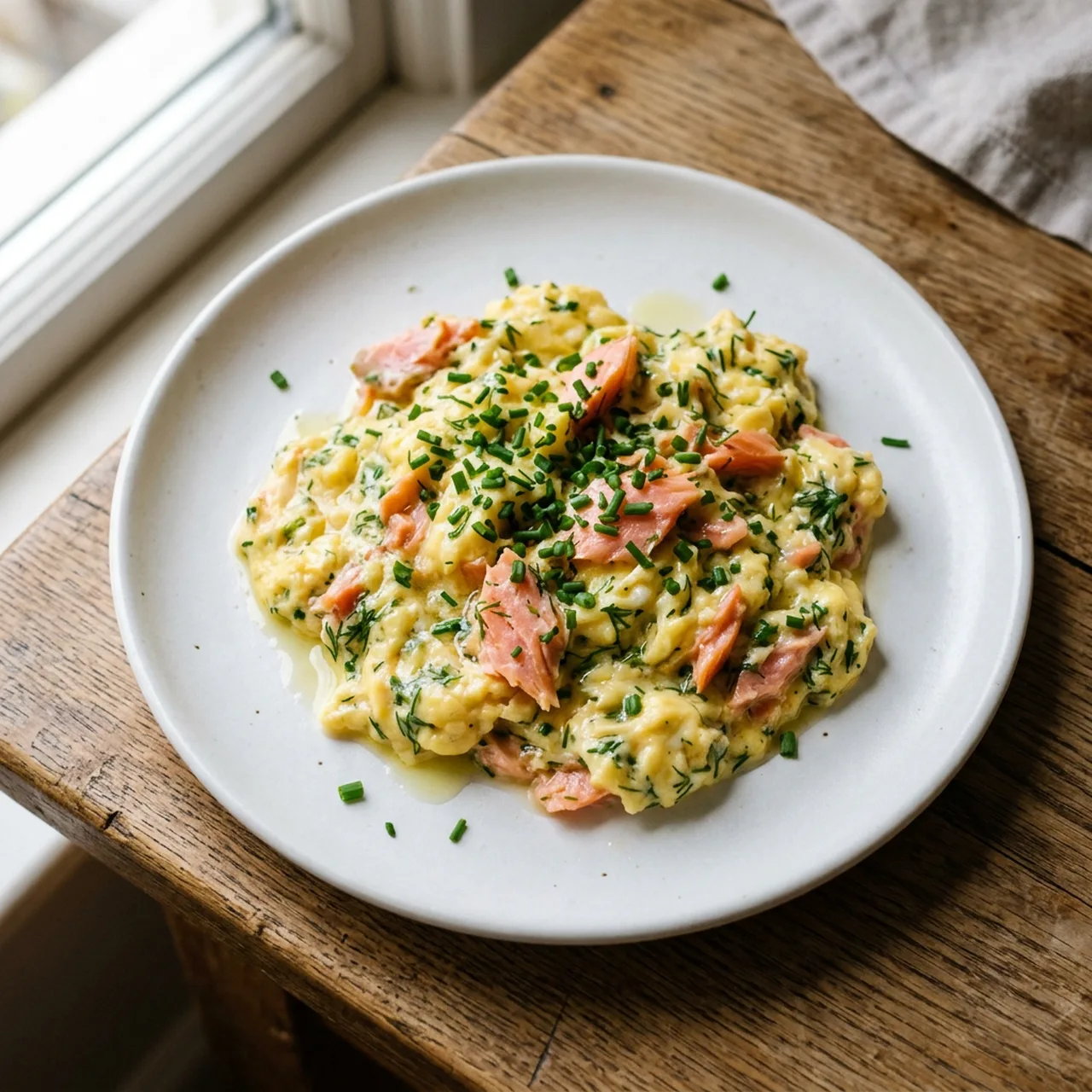 Smoked Salmon and Herb Scramble
