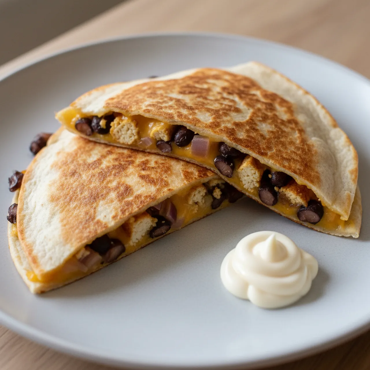 Smoky Black Bean and Tofu Quesadilla