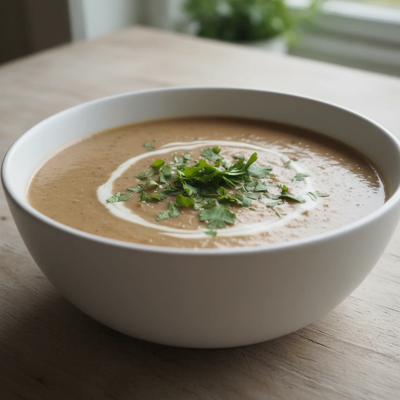 Sour Cream & Coriander Mushroom Soup
