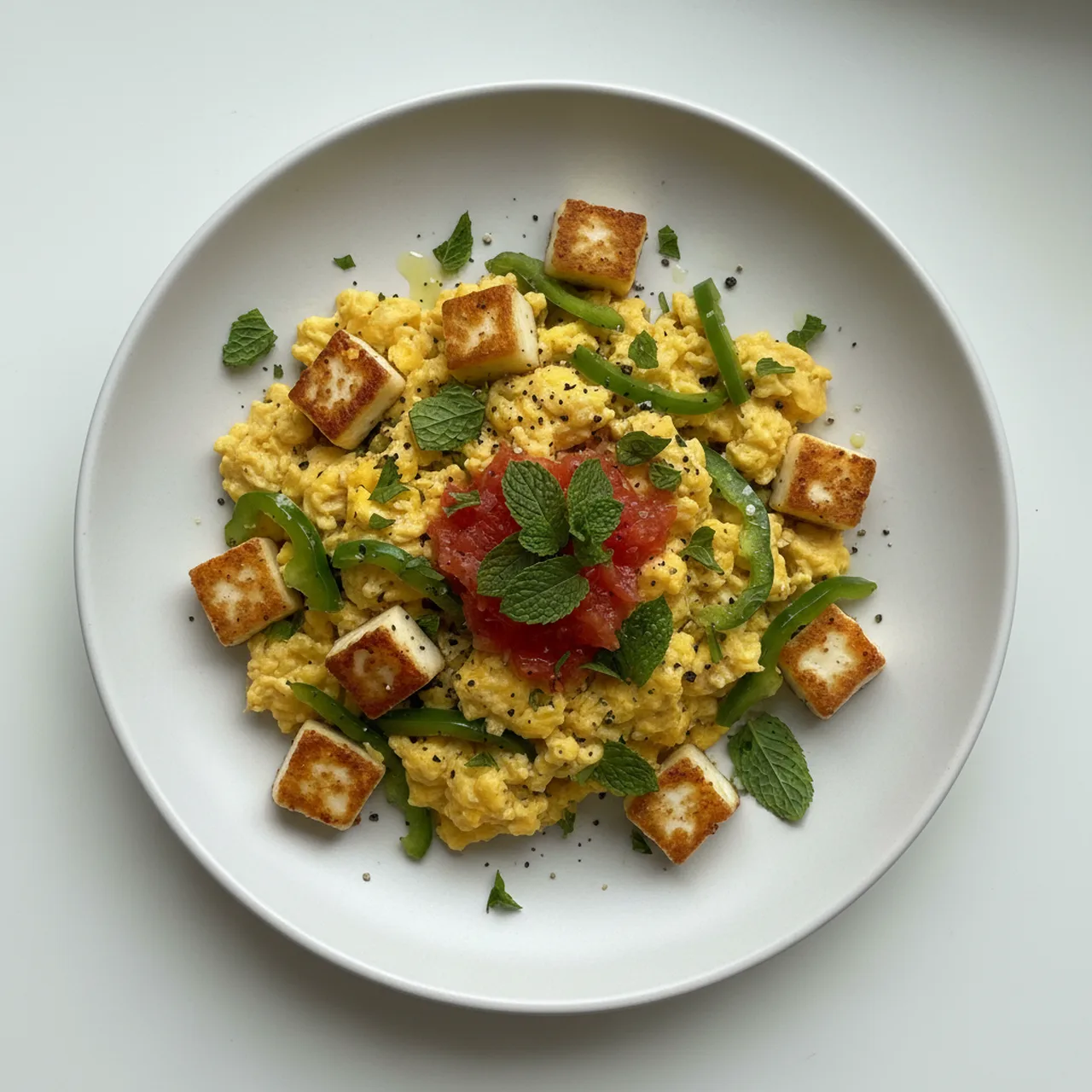 Spiced Halloumi Scrambled Eggs