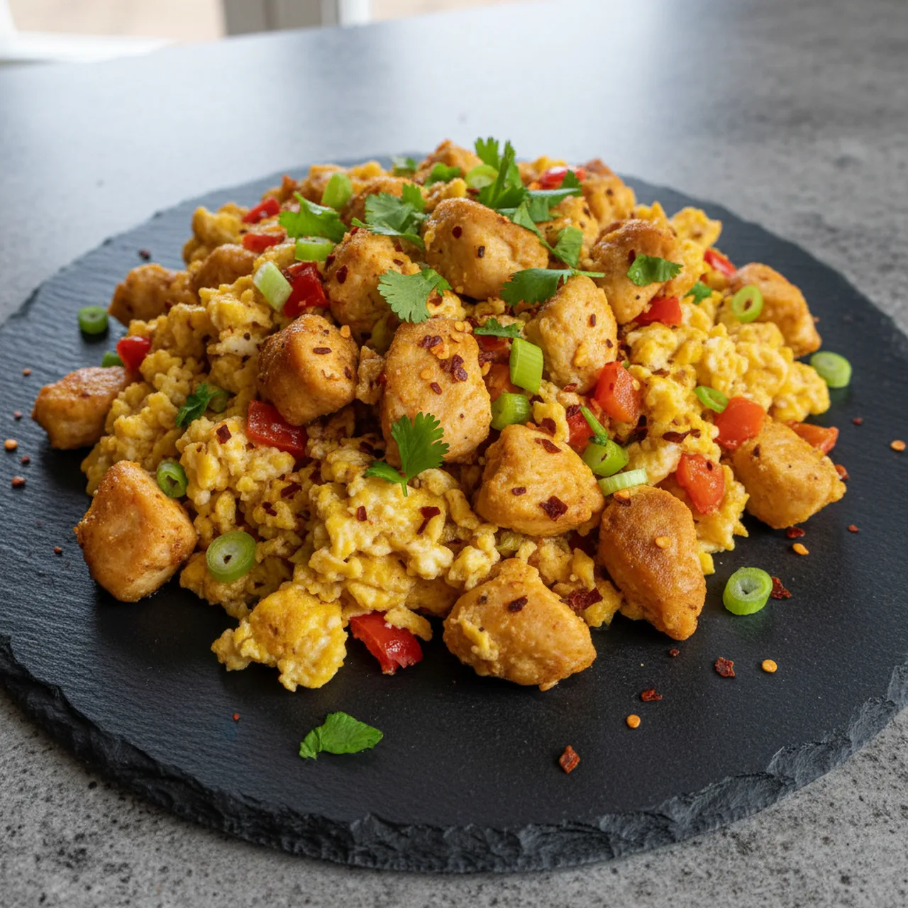 Spicy Chicken and Egg Scramble