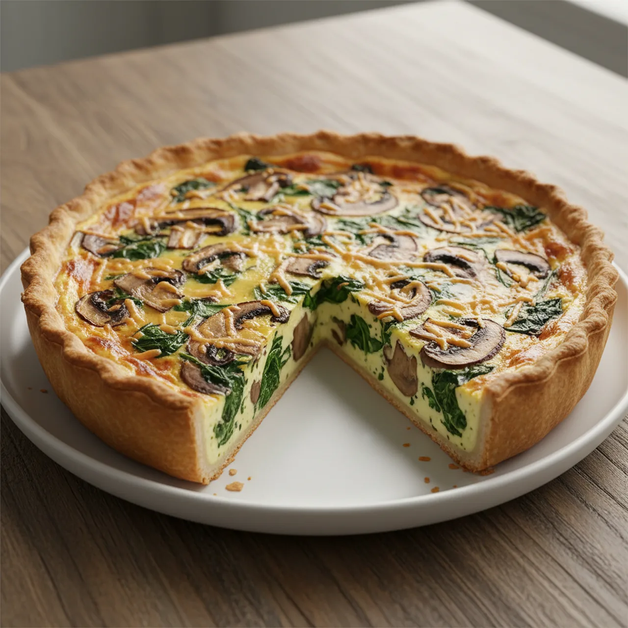 Spinach and Mushroom Quiche