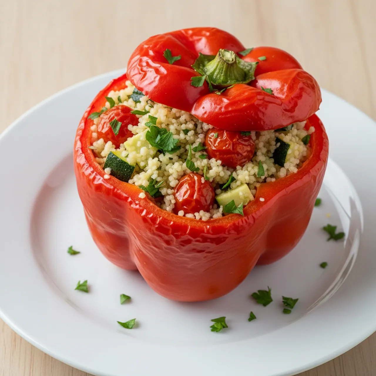 Stuffed Bell Pepper with Couscous and Vegetables