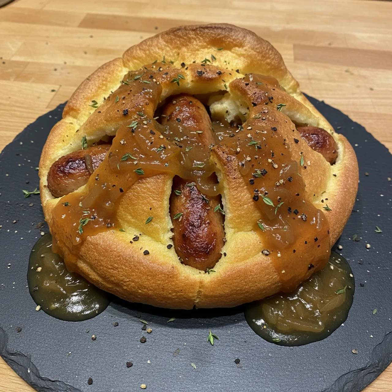 Toad-in-the-Hole with Onion Gravy