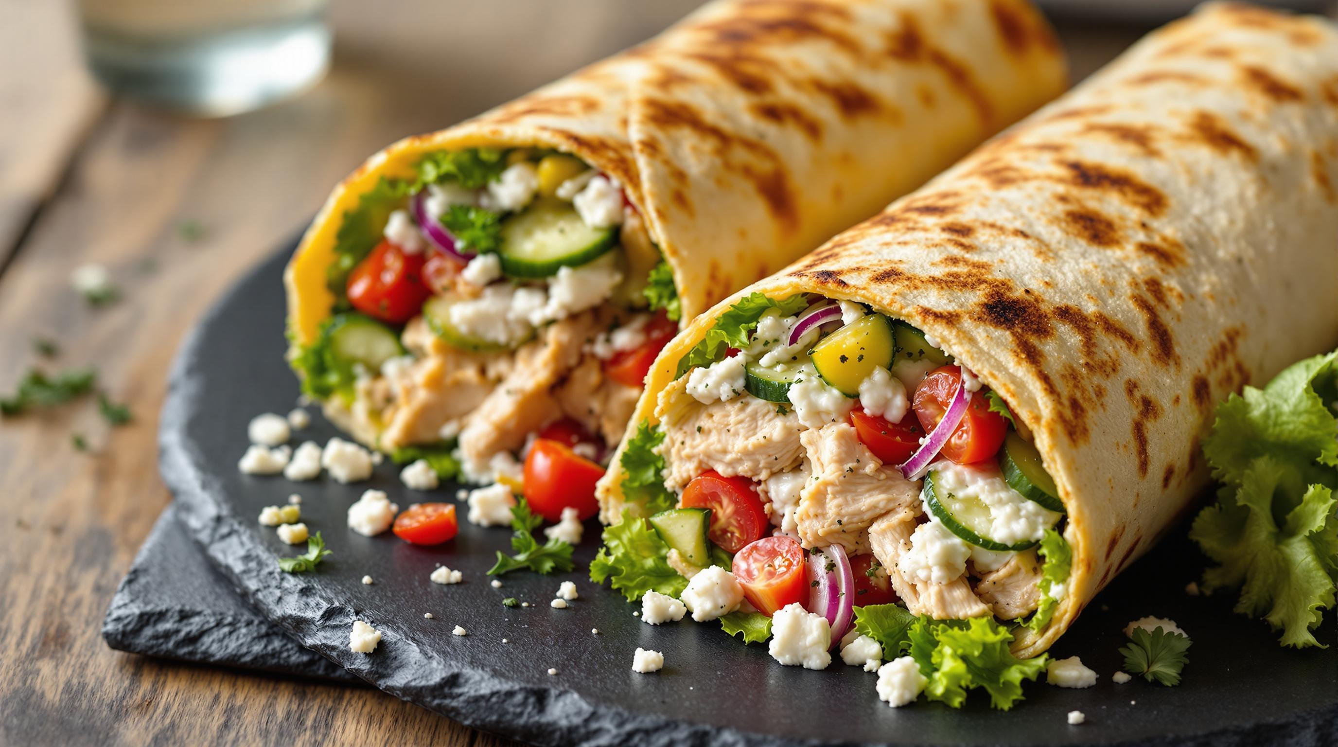 15-Minute Greek Chicken Protein Wrap