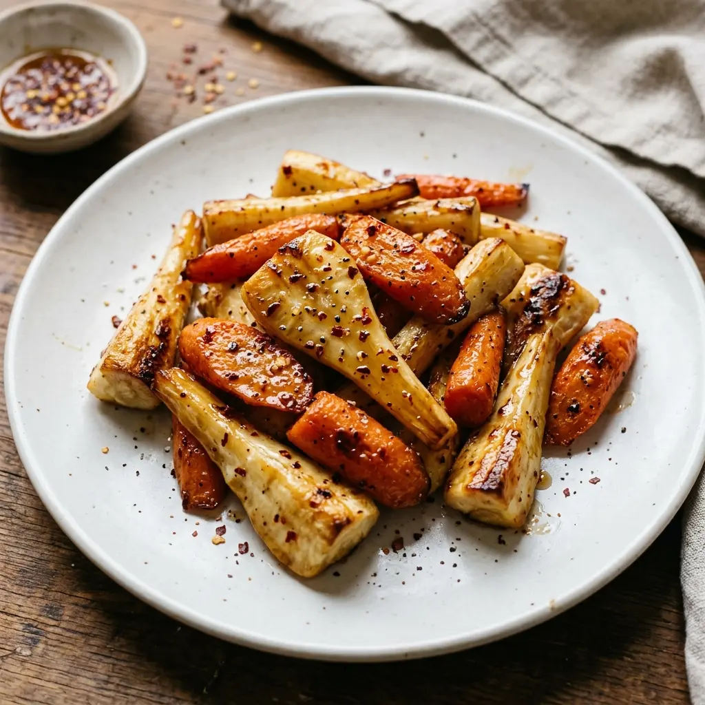 Air Fryer Parsnips and Carrots with Chilli Honey