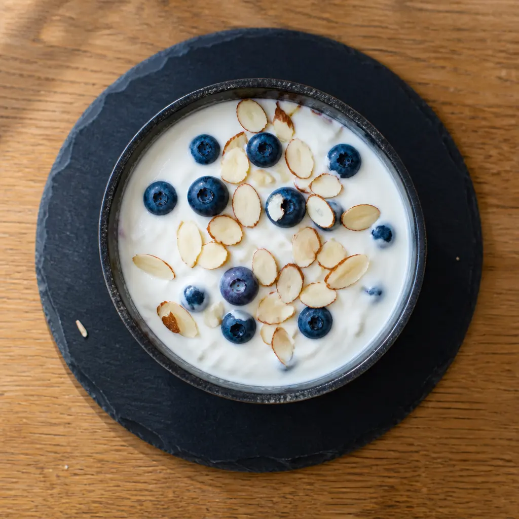 Almonds and Blueberries Yogurt