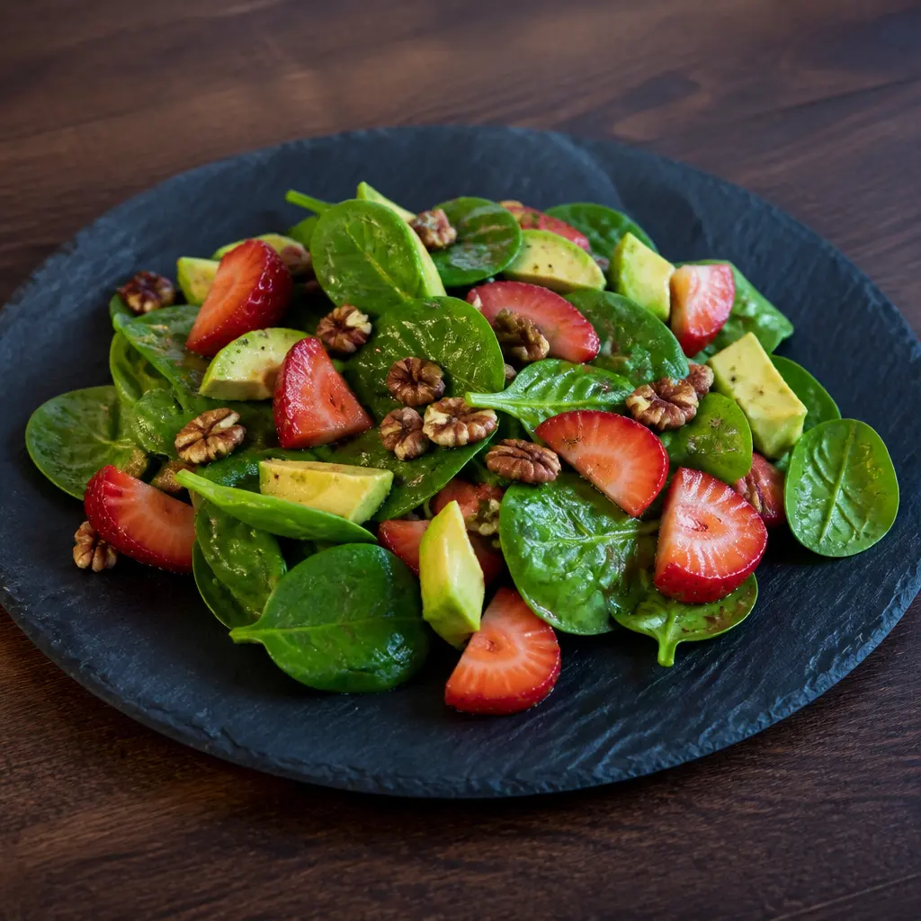 Avocado, Strawberry, and Spinach Salad