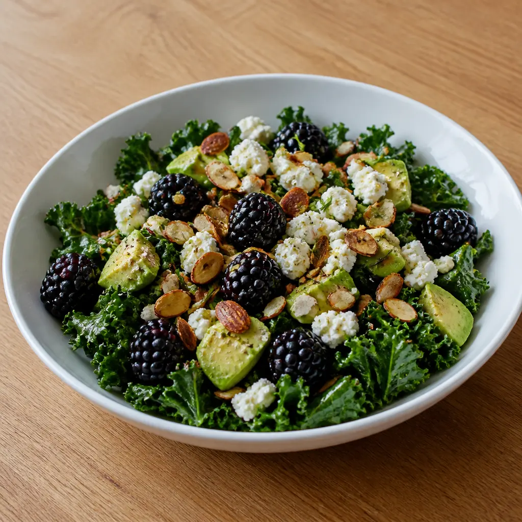 Baby Kale and Blackberry Salad