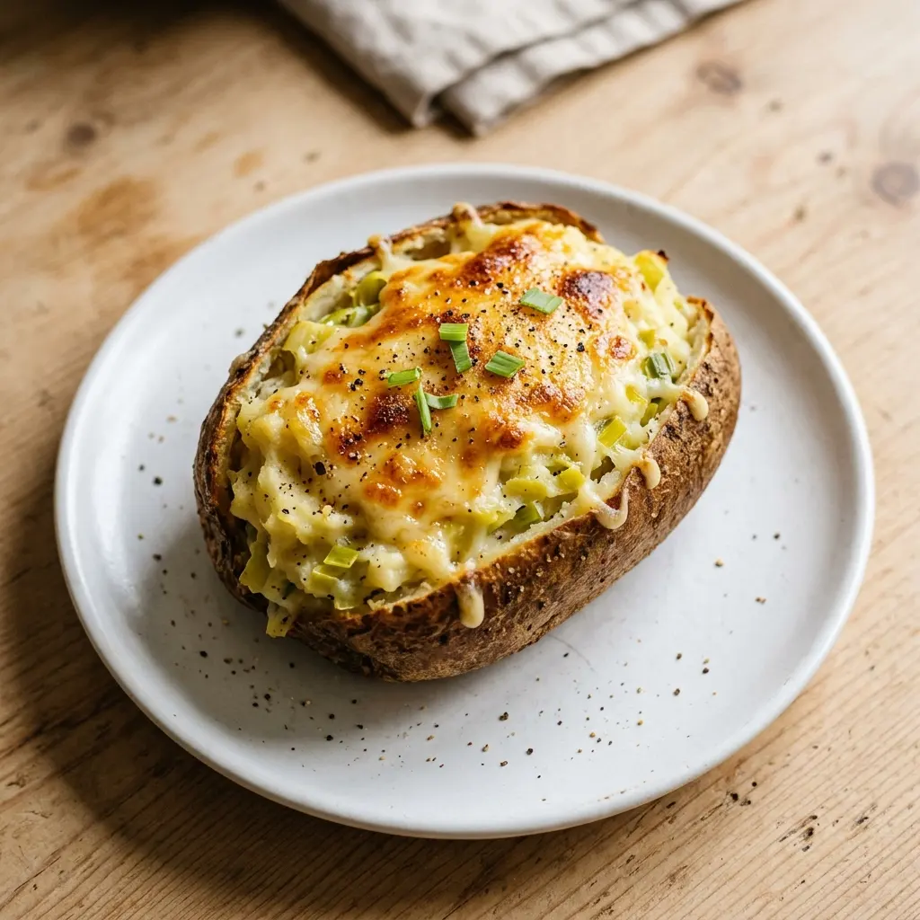 Baked Potato with Leeks