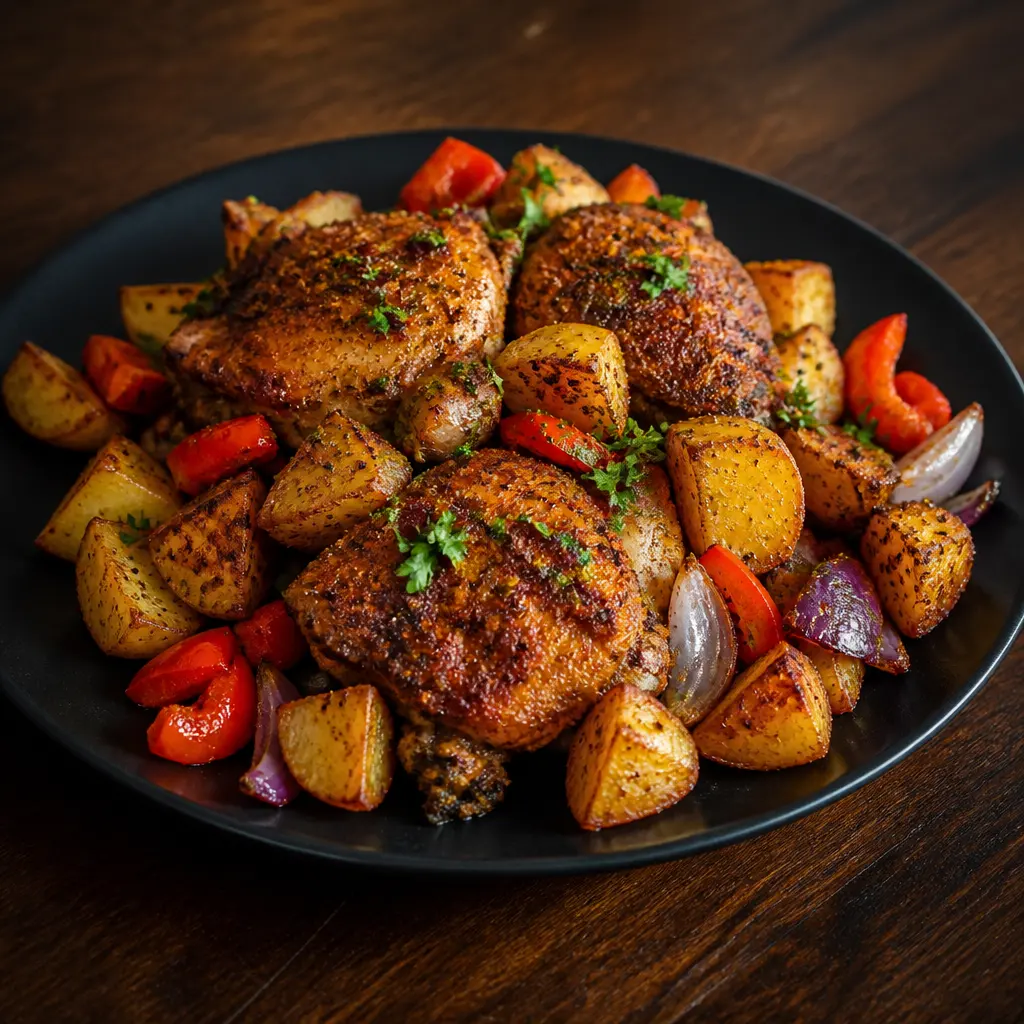 Baking Tray Cajun Chicken and Veggies