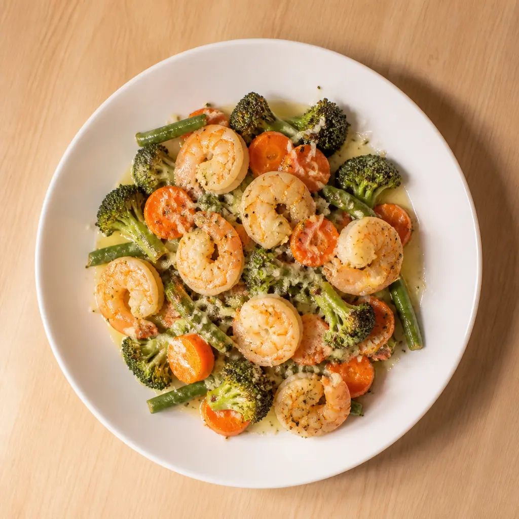 Baking Tray Prawns with Roasted Vegetables